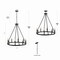 Jonathan Y Oberto 28" 8-Light Iron Classic Industrial Ring LED Chandelier, Oil Rubbed Bronze JYL7496A - alternate 5