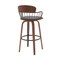 Armen Living Willow 30in Swivel Walnut Wood Bar Stool in Gray Faux Leather with Golden Bronze Metal LCWIBAWAGRY30 - alternate 4