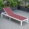 Leisuremod Marlin Patio Chaise Lounge Chair with White Aluminum Frame, Burgundy MLW-77BRG - alternate 7