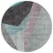 Homeroots 8' Teal Blue Aqua And Charcoal Round Abstract Washable Indoor Outdoor Area Rug 582892 - alternate 7
