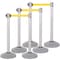 Us Weight Heavy Duty Premium Silver Steel Stanchion with Yellow 7.5-Foot Retractable Belt, 6PK U2103YELPK6 - alternate 1