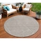 Homeroots 8' Taupe And Ivory Round Geometric Washable Indoor Outdoor Area Rug 612150 - alternate 1