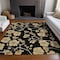 Homeroots 5' X 8' Black And Gold Floral Washable Indoor Outdoor Area Rug 599995 - alternate 5