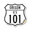 Signmission Oregon Route Marker Shield Sign Us 101, 12 Inch X 12 Inch, Vinyl Decal SHI-D-12-427 - alternate 1