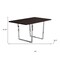 Homeroots 59" Espresso And Silver Solid Wood And Metal Sled Base Dining Table 490329 - alternate 5