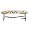 Homeroots 48" Cream and Black Cotton Blend Upholstered Southwest Bench 548264 - alternate 11