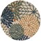 Homeroots 8' Blue Green And Orange Round Floral Indoor Outdoor Area Rug 548059 - alternate 7