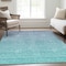 Homeroots 3' X 5' Sky Blue And Teal Blue Ombre Washable Indoor Outdoor Area Rug 588984 - alternate 6