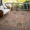Homeroots 3' X 5' Khaki Terra Cotta And Black Damask Washable Indoor Outdoor Area Rug 603317 - alternate 6
