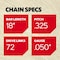 Oregon Chisel Chain, 18", .325 Pitch, 72 Drv Links Q72 - alternate 8