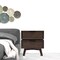 Homeroots Mid Century Acacia Nightstand with Two Drawers and Black Metal Handles 473027 - alternate 5