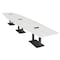 Skutchi Designs Hexagon Conference Table With Power, 48 in W, 192 in L, White HAR-HEX.IR-48X192-DOU.BK-WA7976-EBLK - alternate 1