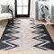 Jonathan Y Siksak Modern Chevron Border Non-Slip Machine-Washable Ivory/Navy 3 ft. x 5 ft. Area Rug WSH124A-3 - alternate 1