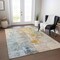Homeroots 8' X 10' Linen Teal Blue And Copper Abstract Washable Indoor Outdoor Area Rug 605521 - alternate 8