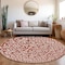 Homeroots 8' Red And Ivory Round Damask Washable Indoor Outdoor Area Rug 595189 - alternate 6