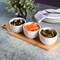 Gibson Gracious Dining 3 Piece White Fine Ceramic Tidbit Bowl Set with Bamboo Serving Tray 134308.04R - alternate 4