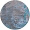 Homeroots 8' Teal Blue Taupe And Sky Blue Round Abstract Washable Indoor Outdoor Area Rug 618240 - alternate 5
