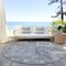 Homeroots 8' Gray And Ivory Round Medallion Washable Indoor Outdoor Area Rug 589040 - alternate 6