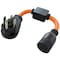 Ac Works Plug Adapter, STW, 1 Outlet(s) 6-15/20R, 14-50P, 1 ft., Orange S1450CB620 - alternate 1