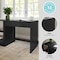 Martha Stewart Kayden Single-Drawer Desk w/2 Tier Shelf in Black w/Oil Rubbed Bronze Hardware KHO-23042-TBSF-BK-BK-MS - alternate 10