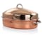 Gibson Home Radiance 17.5 Inch Stainless Steel Copper Plated Oval Roaster with Lid and Roasting Rack 127792.03 - alternate 4