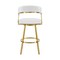 Homeroots 30" White and Gold Faux Leather and Stainless Steel Low Back Bar Height Swivel Bar Chair 569175 - alternate 6