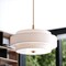Vaxcel Brentwood 5-Light Gold Mid-Century Modern Drum Pendant White Fabric Shade P0442 - alternate 6