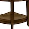 Homeroots Curvilinear Dark Brown Teak 18" Corner Shower Bench With Shelf 383308 - alternate 6