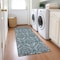 Homeroots 8' Runner Teal Damask Washable Non Skid Indoor Outdoor Runner Rug 563899 - alternate 6