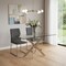 Homeroots 51" Clear And Silver Glass And Metal Trestle Base Dining Table 602334 - alternate 4