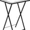 Homeroots 20" Silver and Black Mirrored Glass Faux Crystal And Metal Folding Tray Table 641951 - alternate 4