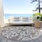 Homeroots 8' Taupe And Ivory Round Damask Washable Indoor Outdoor Area Rug 614463 - alternate 6