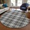 Homeroots 8' Charcoal Ivory And Gold Round Plaid Washable Indoor Outdoor Area Rug 597101 - alternate 4