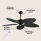 Jonathan Y Raffles 52 in. Bohemian Industrial Metal/Plastic Mobile-App/Remote-Controlled 6-Speed Palm Blade Cei JYL9719A - alternate 10