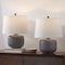 Jonathan Y Qualm 20" Coastal Farmhouse Textured Resin/Metal Rounded Barrel LED Table Lamp, Gray, 2PK JYL9208B-SET2 - alternate 6