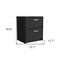 Homeroots 19" Black Wood Two Drawer Nightstand 543687 - alternate 7