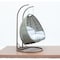Leisuremod Beige Wicker Hanging 2 person Egg Swing Chair with Light Grey Cushions ESCBG-57LGR - alternate 6