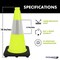 Traffic Kontrol 18in Traffic Safety Cone, 3Lbs, Lime, 6in Hi Intensity Reflective Collars, Bulk Pallet, 1856PK TKTC-18-3-LM-1C-1856 - alternate 4