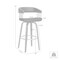 Armen Living Topanga 26in Swivel Black Wood Counter Stool in Black Faux Leather with Golden Bronze Metal LCTOBABLKBLK26 - alternate 6