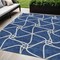Homeroots 5' X 8' Blue And Ivory Geometric Washable Indoor Outdoor Area Rug 612864 - alternate 1