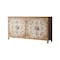 Homeroots 60in Brown and White Wood Carved Floral Accent Cabinet With Four Doors 716320 - alternate 1
