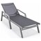 Leisuremod Marlin Patio Chaise Lounge Chair with Armrests in Grey Aluminum Frame, Black, 2PK MLAGR-77BL2 - alternate 5