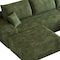 Homeroots 107" Green Corduroy Modular Compression Foam Sofa With Ottoman And Toss Pillows 712958 - alternate 2