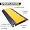 Kable Kontrol Cable Ramp, 3 in H, 38 in L, 20 in W, 3 Channel, Polyurethane/Rubber, Black, Yellow CP9973 - alternate 4