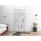 Vdomdoors Sliding Closet Bi-fold Doors 36 x 80in, Sete 6933 Nordic White, Sturdy Tracks Moldings Trims SETE6933BF-NOR-36 - alternate 1