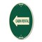 Signmission Cabin Rental With Left Arrow, 12 Inch X 18 Inch Architectural Oval, Heavy Gauge Aluminum A-OV-G-1218-24404 - alternate 1