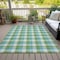 Homeroots 5' X 8' Lime Green Aqua And Beige Plaid Washable Indoor Outdoor Area Rug 601405 - alternate 6