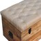 Homeroots 35in Beige and Brown Tufted Genuine Leather and Solid Wood Upholstered Storage Bench With Flip Top 723832 - alternate 9