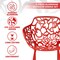 Leisuremod Devon 3-Piece Patio Dining Set, Tempered Glass Top Table & 2 Stackable Arm Chairs, Red DT20CAR2 - alternate 7