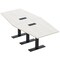 Skutchi Designs 8 Person Conference Table With Power Unit | 8' Hexagon Table | Harmony Series HAR-HEX.IR-48X96-T.BK-WA7976-EBLK - alternate 1